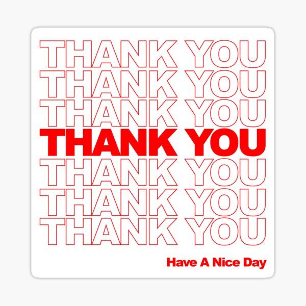 thank you grocery bag sticker Sticker