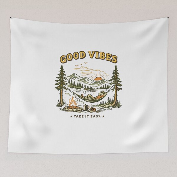 Item preview, Good Vibes Camping T-Shirt designed and sold by Matinez Pink.