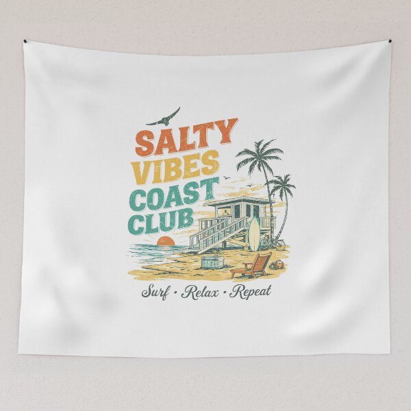 Item preview, Salty Vibes Coast Club T-Shirt designed and sold by Matinez Pink.