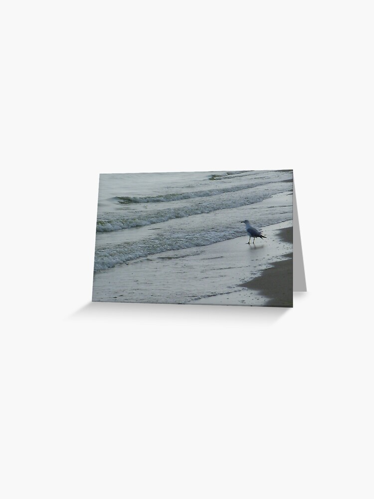 Thumbnail 1 of 2, Greeting Card, On the stairs of the sea waiting for the tide designed and sold by Anthropolog.