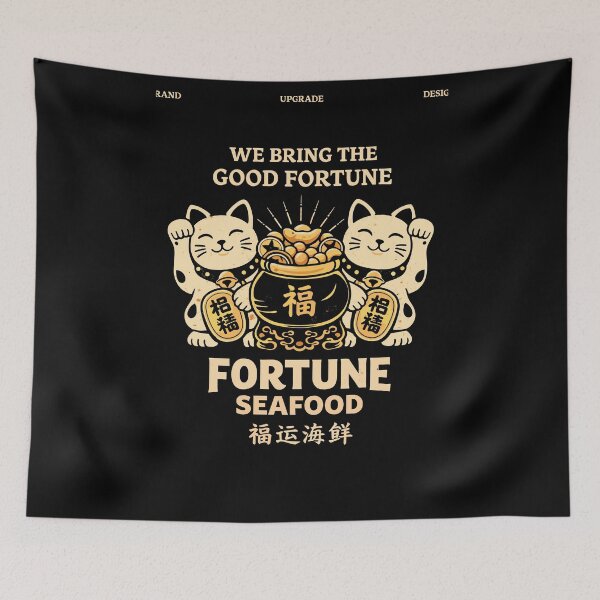 Item preview, Fortune Cat Seafood T-Shirt designed and sold by Matinez Pink.