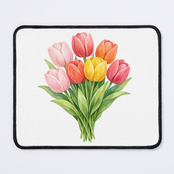 Item preview, Watercolor Tulip Bouquet Spring Flowers Colorful Floral Arrangement designed and sold by Owcomm.