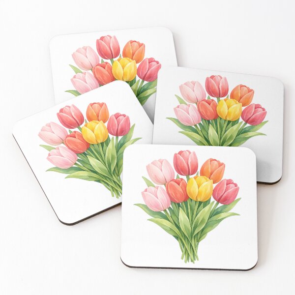 Item preview, Watercolor Tulip Bouquet Spring Flowers Colorful Floral Arrangement designed and sold by Owcomm.