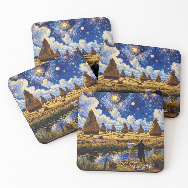 Item preview, Painting both Starry Night and Haystacks designed and sold by Steve's Hobbies.