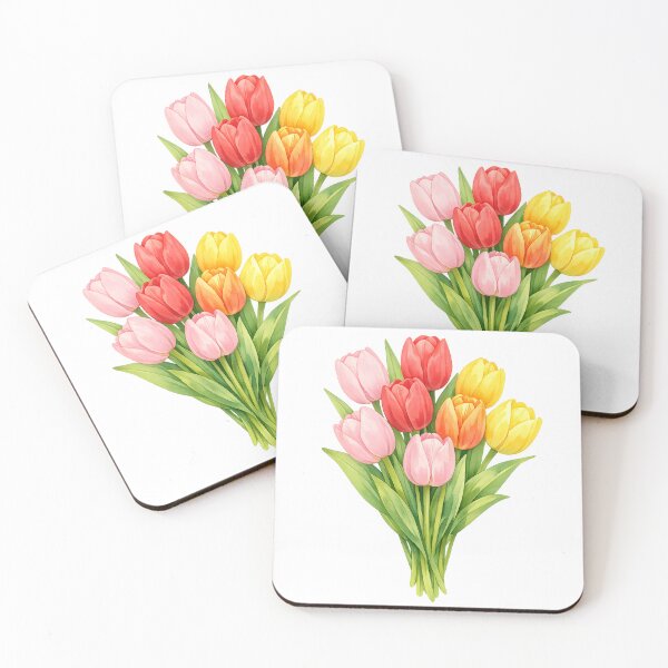 Item preview, Watercolor Tulip Bouquet Spring Flowers Colorful Floral Arrangement designed and sold by Owcomm.