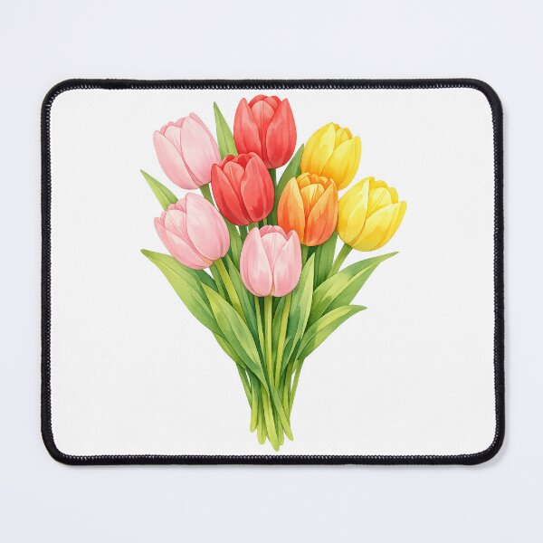 Item preview, Watercolor Tulip Bouquet Spring Flowers Colorful Floral Arrangement designed and sold by Owcomm.