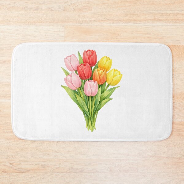 Item preview, Watercolor Tulip Bouquet Spring Flowers Colorful Floral Arrangement designed and sold by Owcomm.
