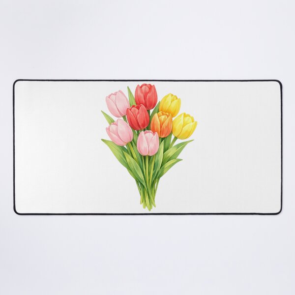 Item preview, Watercolor Tulip Bouquet Spring Flowers Colorful Floral Arrangement designed and sold by Owcomm.