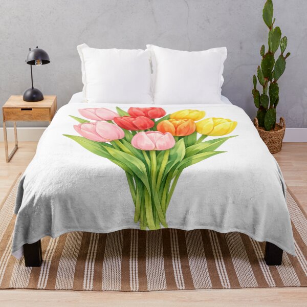 Item preview, Watercolor Tulip Bouquet Spring Flowers Colorful Floral Arrangement designed and sold by Owcomm.
