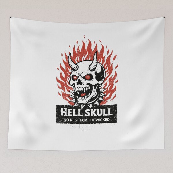 Item preview, Hell Skull Fiery Horns T-Shirt designed and sold by Matinez Pink.
