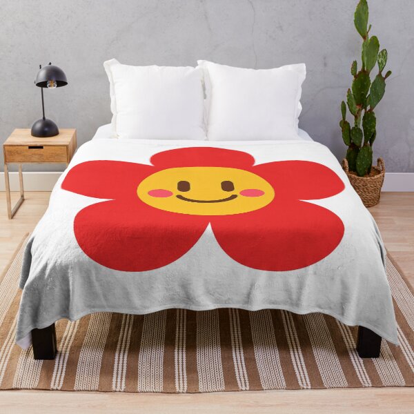 Artikelvorschau, Fröhliches Blumen-Smiley-Gesicht, rote Gänseblümchen, niedliche Cartoon-Blume entworfen und verkauft von Owcomm.