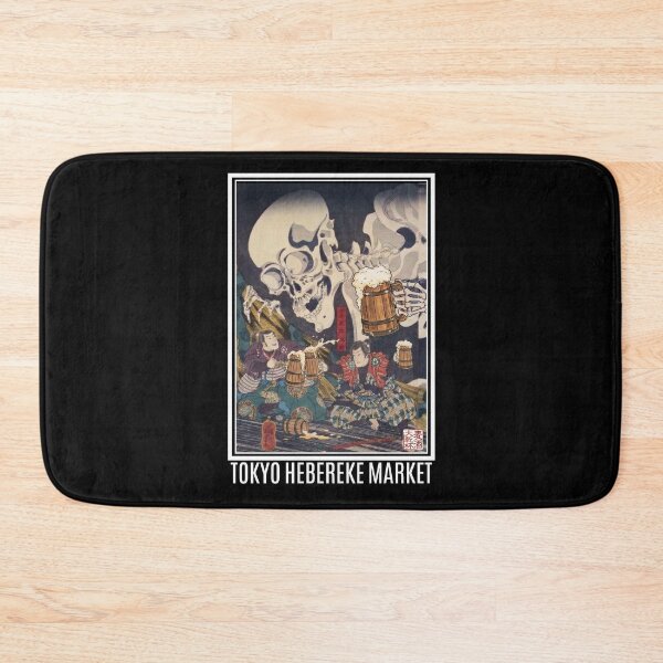Item preview, Funny Japanese Ukiyo-e Skeleton Drinking Beer designed and sold by Tokyo Hebereke Market.