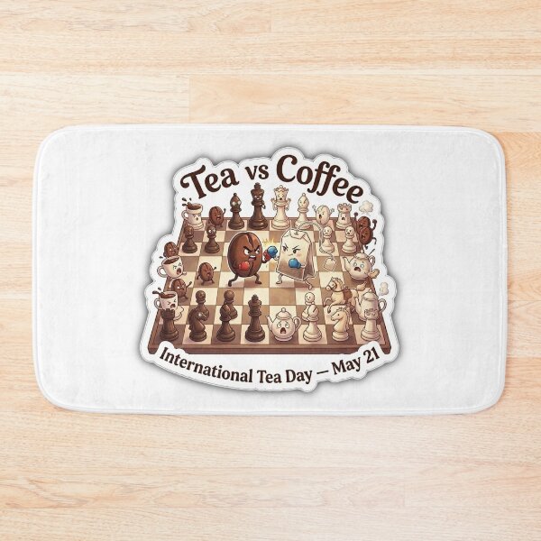 Item preview, Tea vs Coffee Chess Battle - International Tea Day Sticker designed and sold by sabarinath3421.