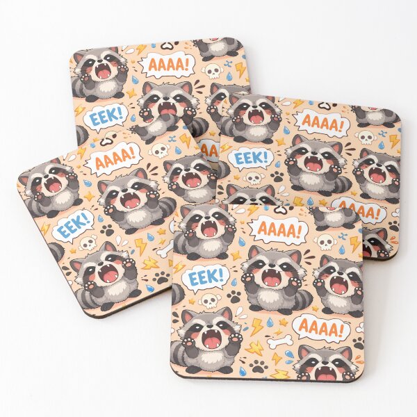 Item preview, Cute Screaming Raccoon Pattern Funny Kawaii Raccoon Chaos Comic designed and sold by Owcomm.