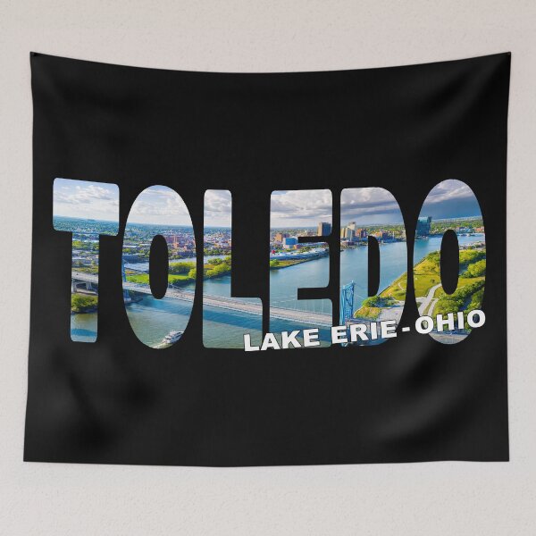 Item preview, TOLEDO Lake Erie Ohio - Over Maumee River Bridge to Downtown Storm designed and sold by Adam Gormley.