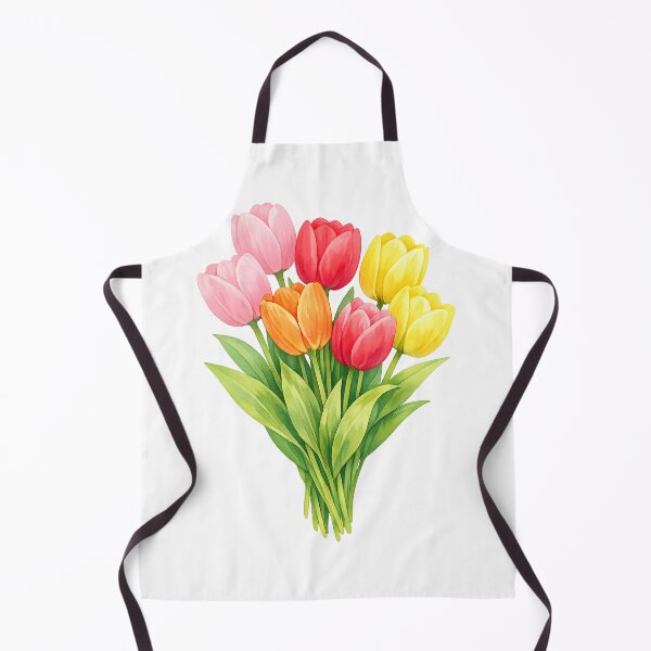 Item preview, Watercolor Tulip Bouquet Pink Red Yellow Orange Spring Flowers designed and sold by Owcomm.