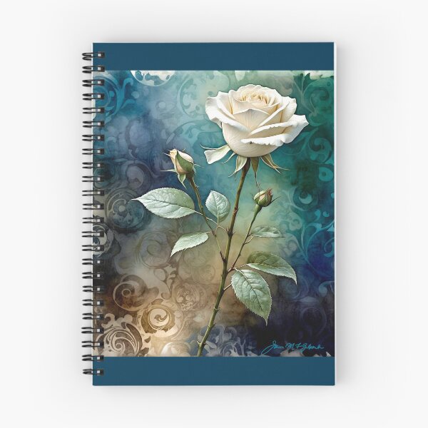 Item preview, White Rose on a Sea Blue background.. designed and sold by ©Janis Zroback.