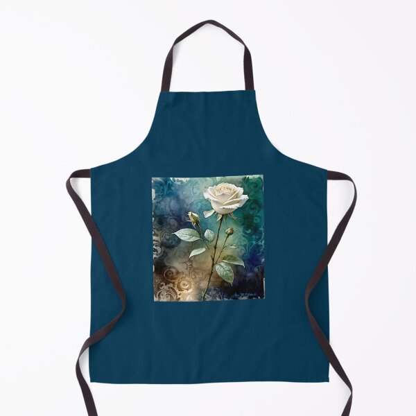 Item preview, White Rose on a Sea Blue background.. designed and sold by ©Janis Zroback.