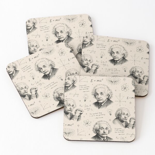 Item preview, Albert Einstein Portrait Pattern with Physics Formulas designed and sold by Owcomm.