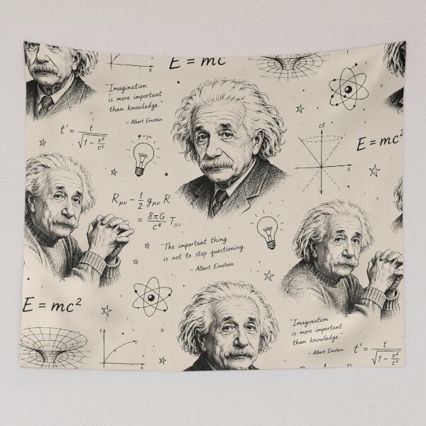 Item preview, Albert Einstein Portrait Pattern with Physics Formulas designed and sold by Owcomm.