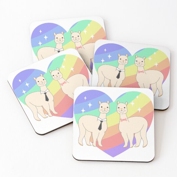 Item preview, Cute Pride Alpacas in Love Pastel Rainbow Heart designed and sold by SulariTDsign.
