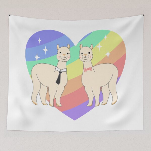 Item preview, Cute Pride Alpacas in Love Pastel Rainbow Heart designed and sold by SulariTDsign.