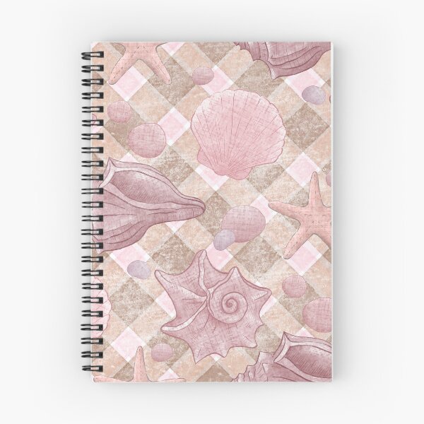 Item preview, Faded Seashells Gingham Pattern - Coastal Pink designed and sold by Qi7.studio.