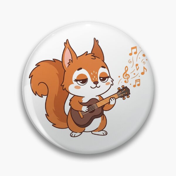 Item preview, Cute Squirrel Playing Guitar with Music Notes Cartoon Animal designed and sold by Owcomm.