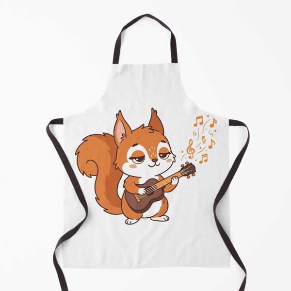 Item preview, Cute Squirrel Playing Guitar with Music Notes Cartoon Animal designed and sold by Owcomm.
