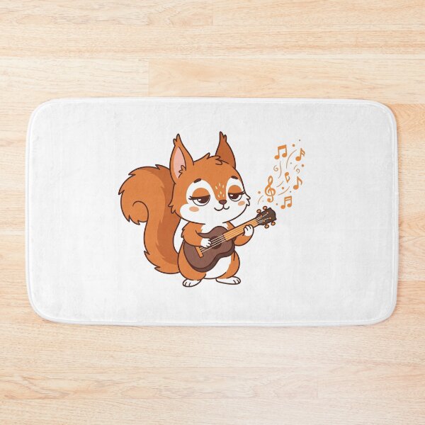 Item preview, Cute Squirrel Playing Guitar with Music Notes Cartoon Animal designed and sold by Owcomm.