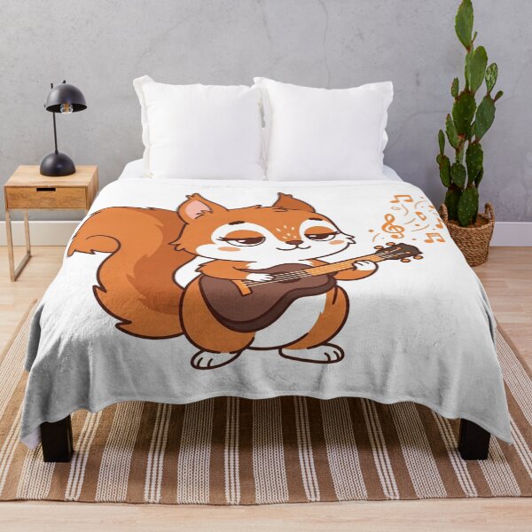 Item preview, Cute Squirrel Playing Guitar with Music Notes Cartoon Animal designed and sold by Owcomm.