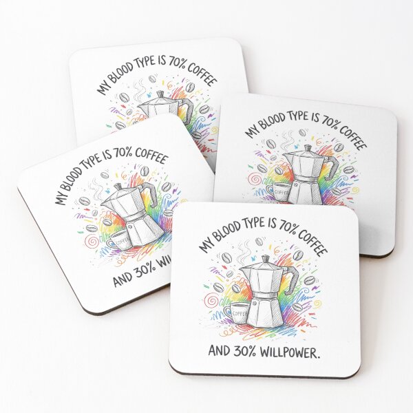 Item preview, My Blood Type is 70% Coffee and 30% Willpower Moka Pot designed and sold by TaiwanMemory.