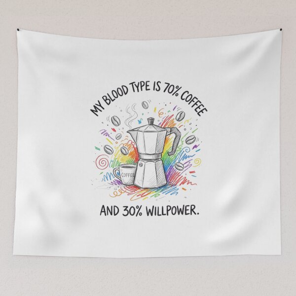 Item preview, My Blood Type is 70% Coffee and 30% Willpower Moka Pot designed and sold by TaiwanMemory.