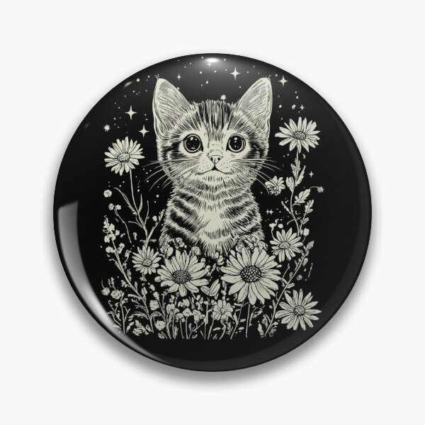 Item preview, Cat with Flowers Vintage Floral Cat designed and sold by nosu-art-pod.