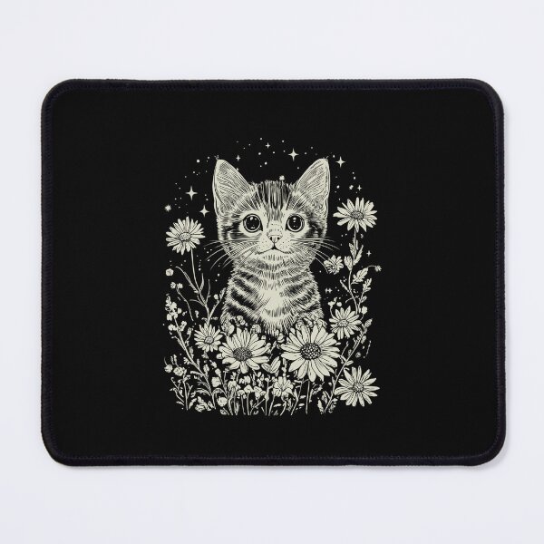 Item preview, Cat with Flowers Vintage Floral Cat designed and sold by nosu-art-pod.