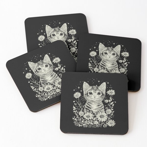 Item preview, Cat with Flowers Vintage Floral Cat designed and sold by nosu-art-pod.
