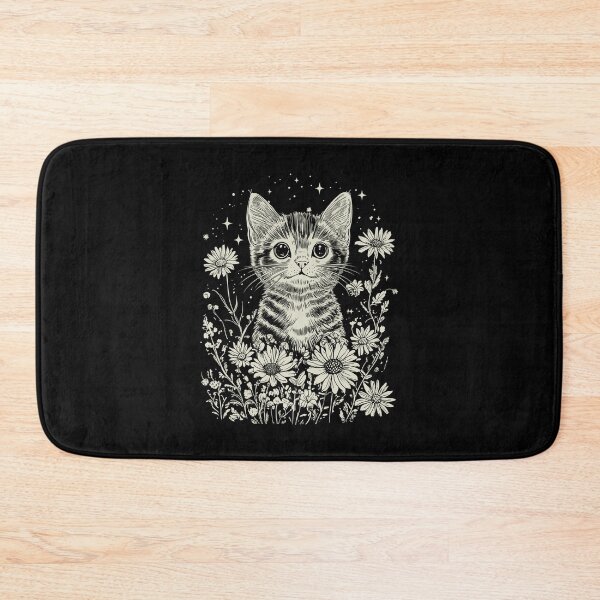 Item preview, Cat with Flowers Vintage Floral Cat designed and sold by nosu-art-pod.