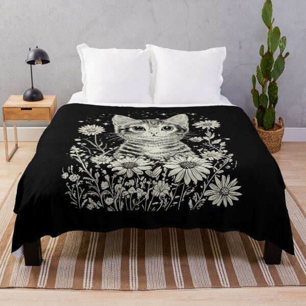 Item preview, Cat with Flowers Vintage Floral Cat designed and sold by nosu-art-pod.