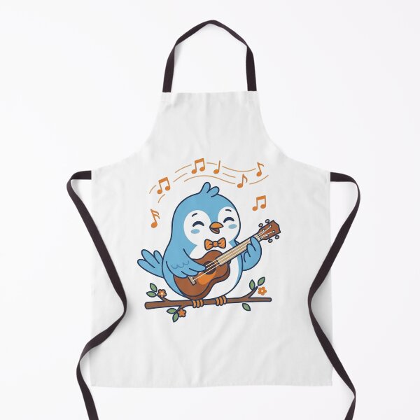 Item preview, Cute Blue Bird Playing Ukulele on a Floral Branch designed and sold by Owcomm.