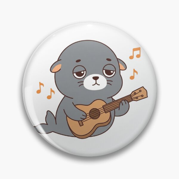 Item preview, Sad Seal Playing Guitar Cute Animal Music Lover Illustration designed and sold by Owcomm.
