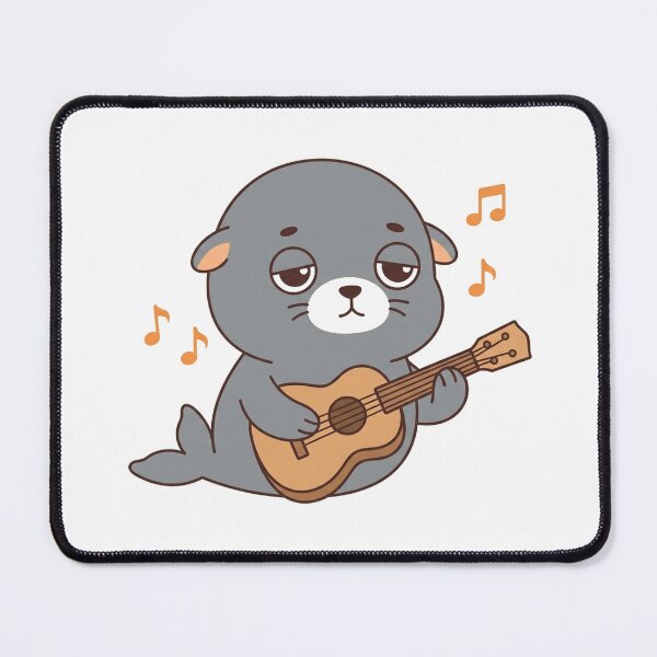Item preview, Sad Seal Playing Guitar Cute Animal Music Lover Illustration designed and sold by Owcomm.