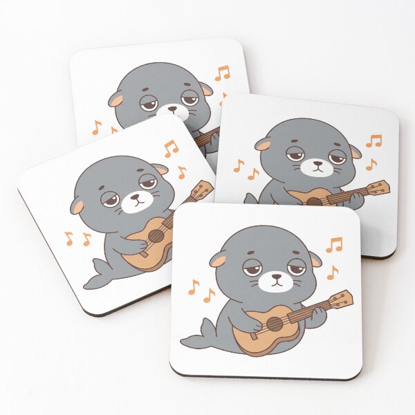 Item preview, Sad Seal Playing Guitar Cute Animal Music Lover Illustration designed and sold by Owcomm.