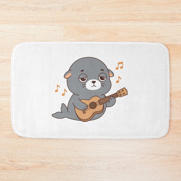 Item preview, Sad Seal Playing Guitar Cute Animal Music Lover Illustration designed and sold by Owcomm.