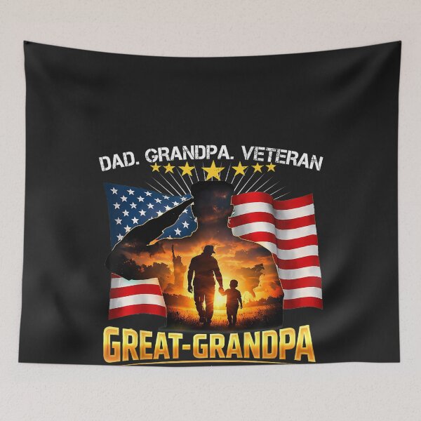 Item preview, Dad Grandpa Veteran Great Grandpa USA Flag Papa Father's Day designed and sold by CriseldaBruning.