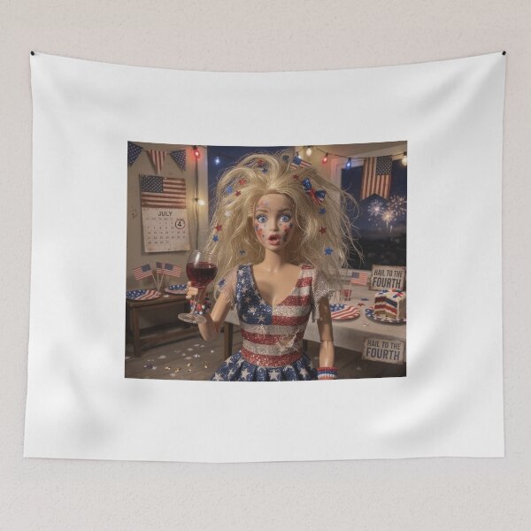 Item preview, Funny 4th of July Doll Face designed and sold by HappyHedgeTees.
