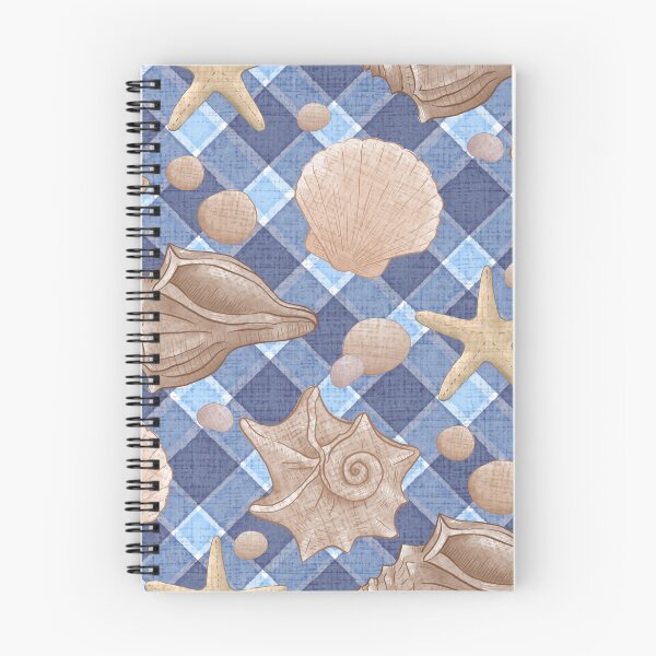Item preview, Seashells Gingham Pattern - Coastal Blue  designed and sold by Qi7.studio.
