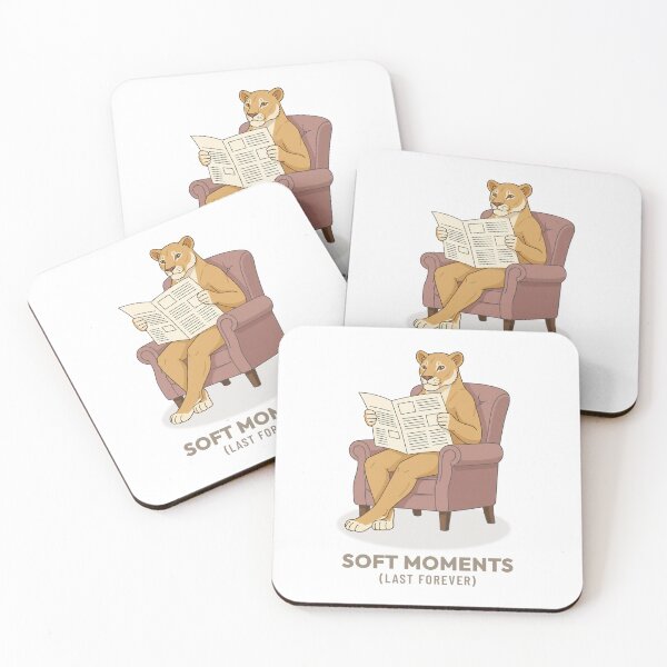 Item preview, Vintage Lioness Reading Newspaper Retro Cozy Art designed and sold by COZY VINTAGE animal.