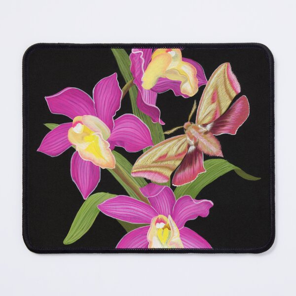 Item preview, Orchid Reverie - Vibrant Orchid and Pink Hawk Moth Painting designed and sold by heidiherreraart.