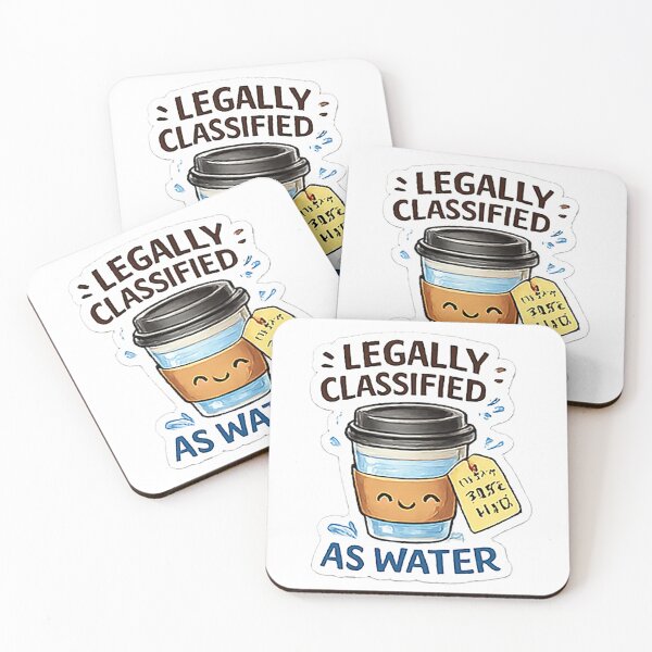 Item preview, Legally Classified As Water Coffee Meme Sticker designed and sold by 3DDDC.
