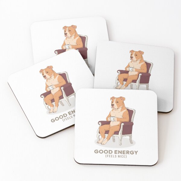 Item preview, Cozy Pitbull Dog Drinking Coffee Retro Illustration designed and sold by Cozy Vintage Animal.